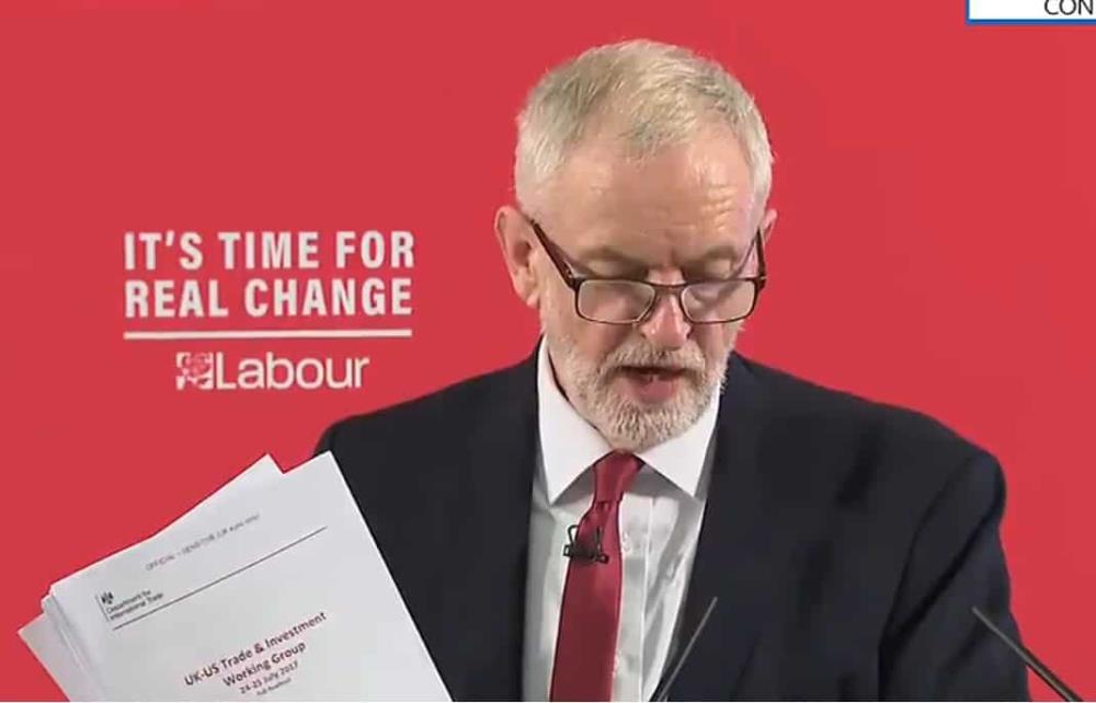 Corbyn przedstawił dowód na to, że rząd prowadził tajne negocjacje z USA ws. NHS