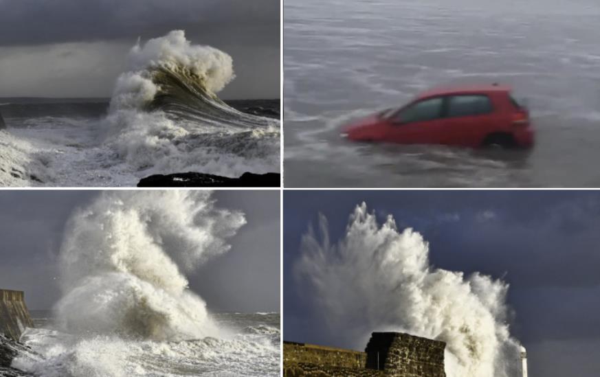 Huragan Atiyah sieje spustoszenie na Wyspach. W Irlandii fale wciągnęły samochód do morza
