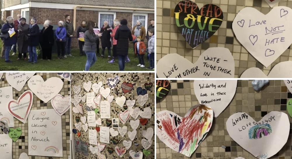 Mieszkańcy bloku, w którym pojawiły się ulotki nakazujące rozmowy po angielsku, solidaryzują się z imigrantami z UE