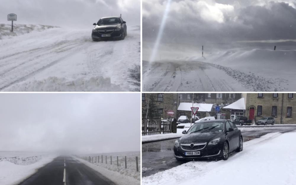 Zasypane drogi i silny wiatr. Trudne warunki w Kumbrii