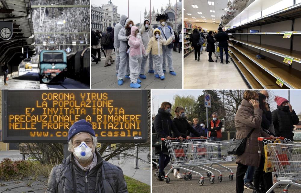 Koronawirus: Zamknięte szkoły, skrócony karnawał, kolejki przed sklepami i puste półki. Austria nie wpuściła pociągów z Włoch