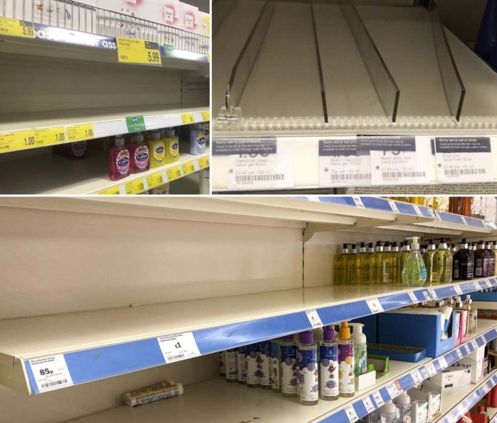 Koronawirus: Puste półki w sklepach w Birmingham – ludzie wykupili środki do mycia rąk