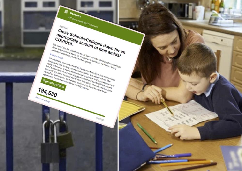Petycja wzywająca rząd do natychmiastowego zamknięcia szkół z powodu koronawirusa