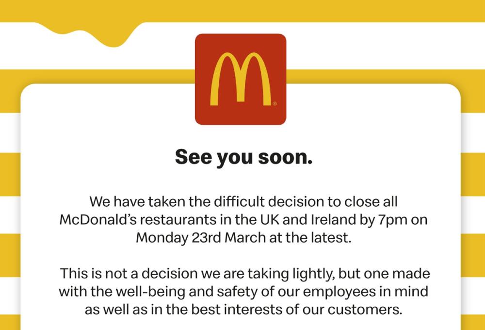 McDonald's i Nando's zamykają wszystkie lokale w Wielkiej Brytanii