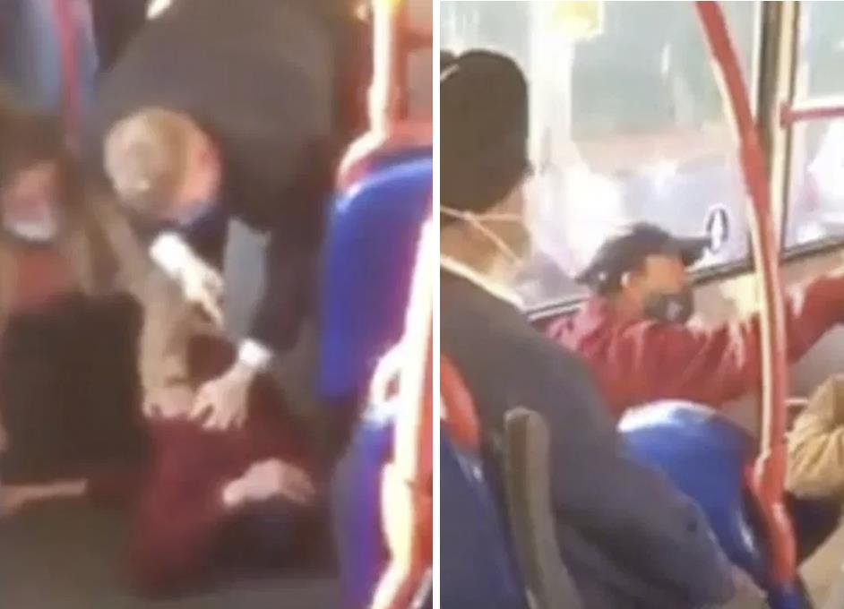 Szokująca bójka w autobusie. Mężczyzna kopnął nastolatkę w głowę, podczas kłótni o maskę