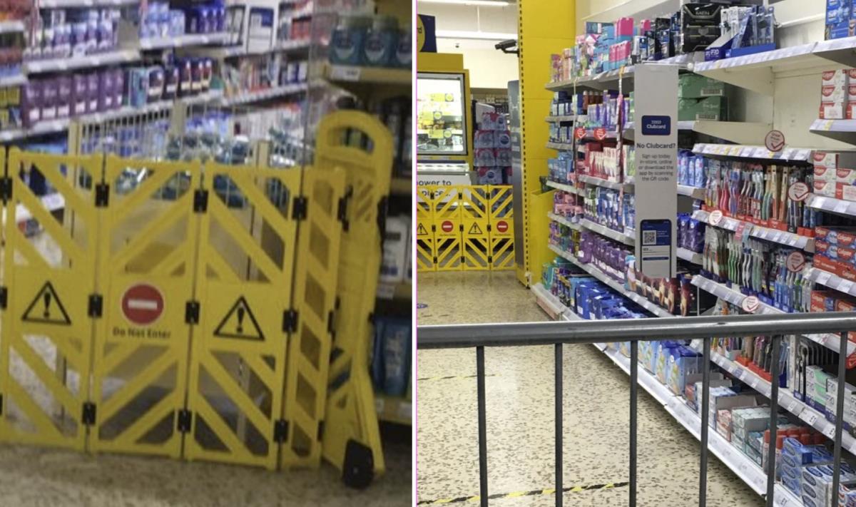 Tesco w Walii zablokowało alejki ze środkami higieny osobistej, twierdząc, że nie są one „niezbędne”