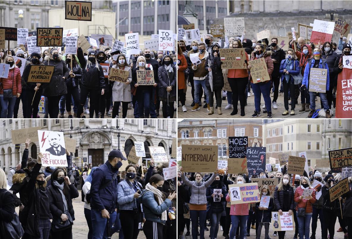 Protest w Birmingham przeciwko zaostrzeniu prawa aborcyjnego w Polsce