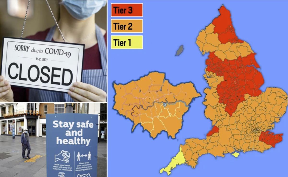 Tylko 3 regiony Anglii objęte pierwszym poziomem restrykcji