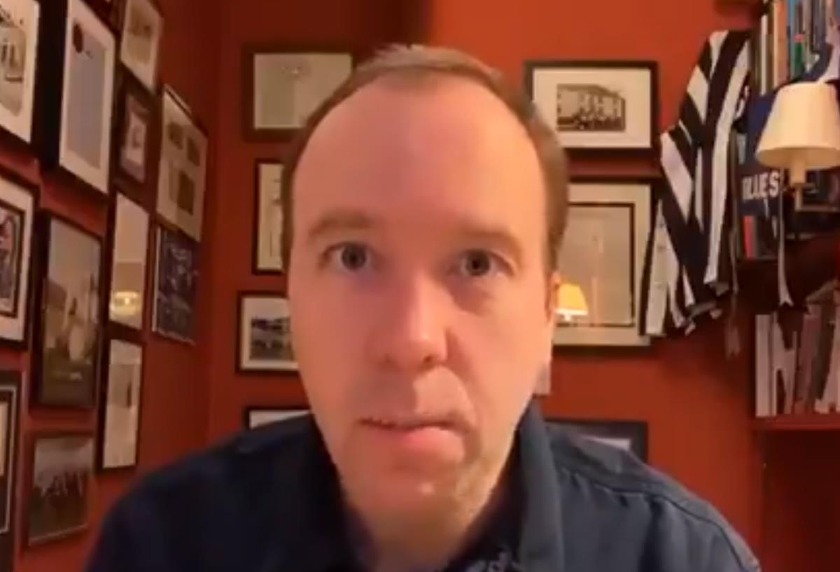 Brytyjski minister zdrowia Matt Hancock poddał się samoizolacji do niedzieli