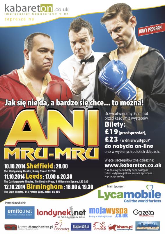 [Konkurs Zakończony] - Wygraj bilet na występ kabaretu ANI MRU-MRU w Birmingham