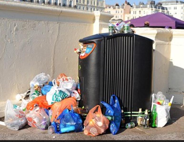 Ogromne ilości odpadów na brytyjskich ulicach