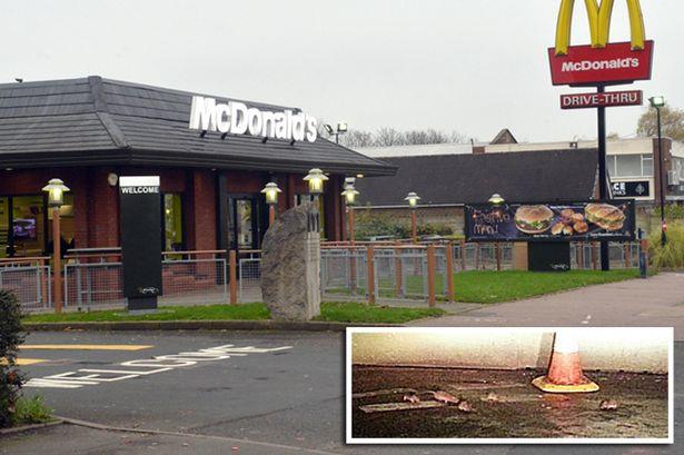 Myszy na parkingu restauracji McDonald’s w Erdington