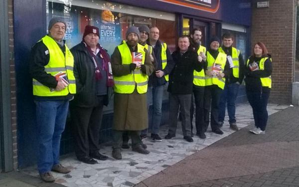 UKIP demonstruje przy polskim sklepie w Worcester