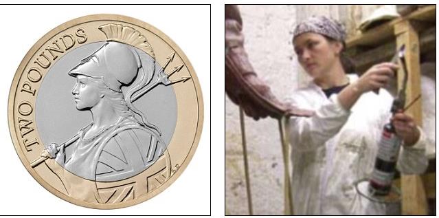 Twarz polskiej imigrantki na rewersie nowej £2 monecie