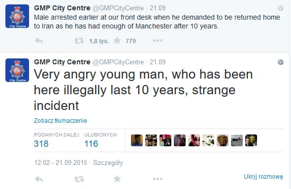 Nielegalny imigrant miał dość Manchesteru i zażądał deportacji do rodzinnego Iranu