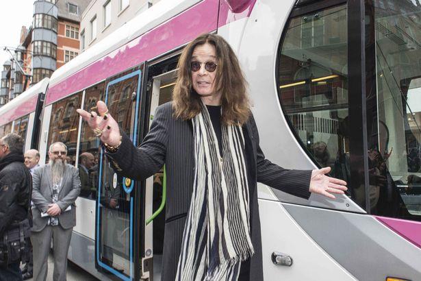Ozzy Osbourne w Birmingham na uroczystościach związanych z otwarciem nowej linii tramwajowej