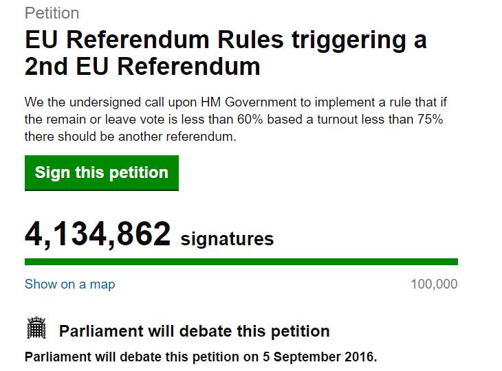 Będzie debata nad petycją w sprawie drugiego unijnego referendum