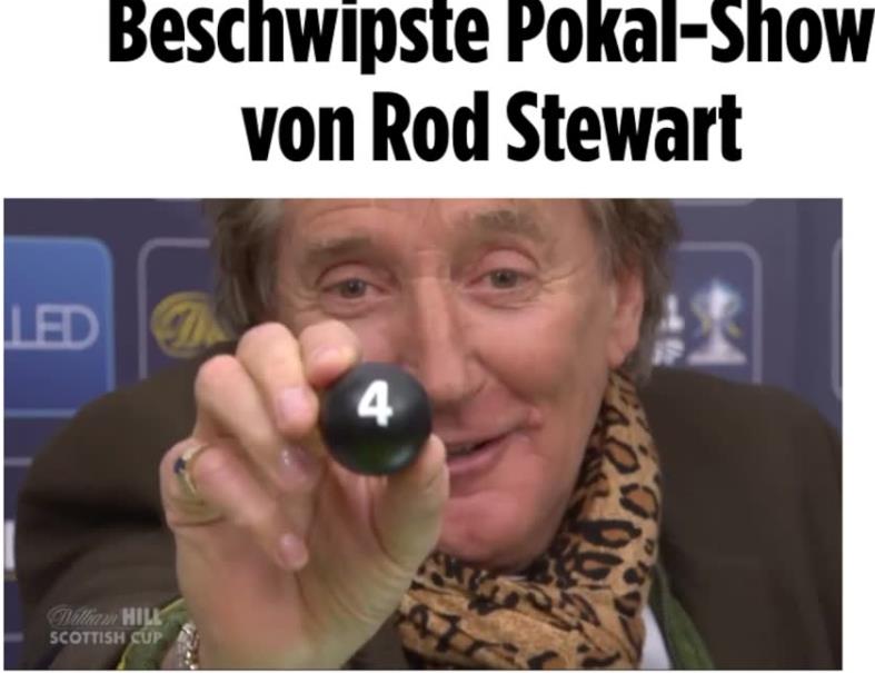 Szczęśliwy czy pijany? Rod Stewart na losowaniu 5 rundy Pucharu Szkocji