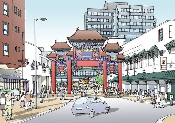 W China Town w Birmingham wybudowany zostanie wysoki na kilkanaście metrów chiński łuk
