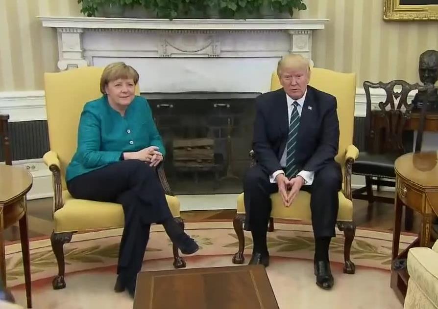 Donald Trump spotkał się z Angelą Merkel w Białym Domu