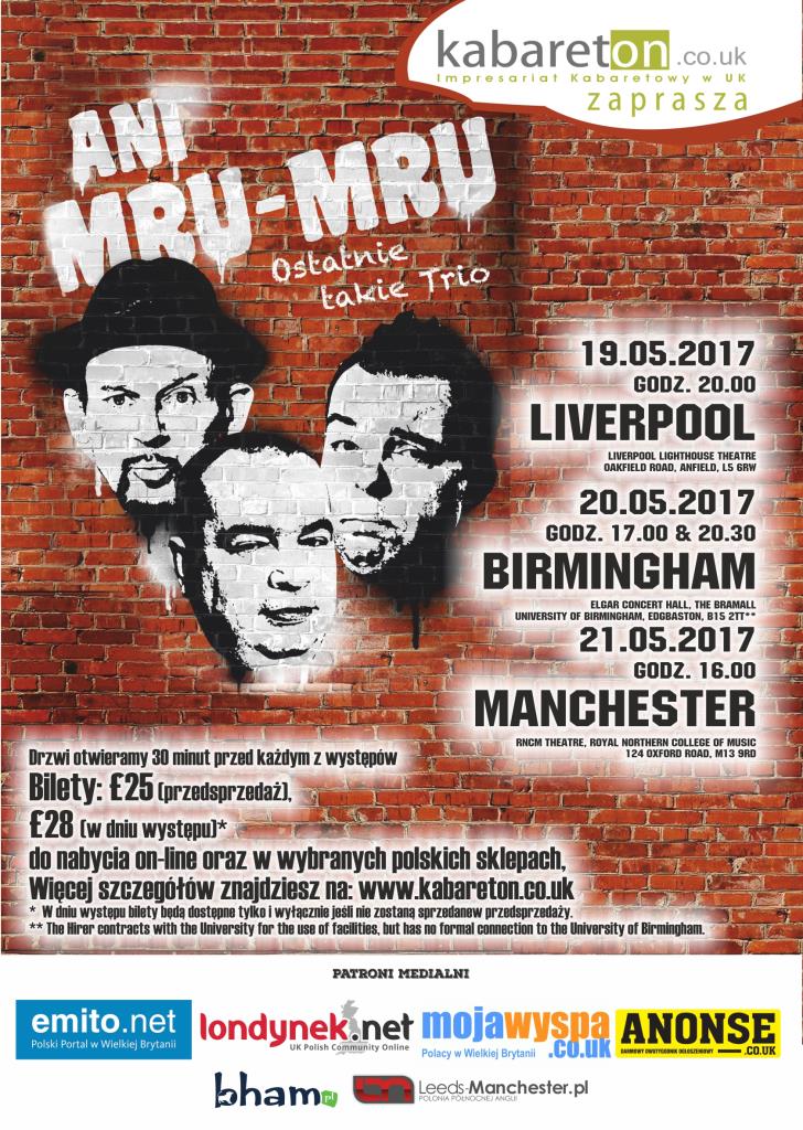 Kabaret Ani Mru-Mru w Liverpool, Birmingham i Manchester!