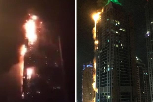 Pożar jednego z najwyższych drapaczy chmur w Dubaju