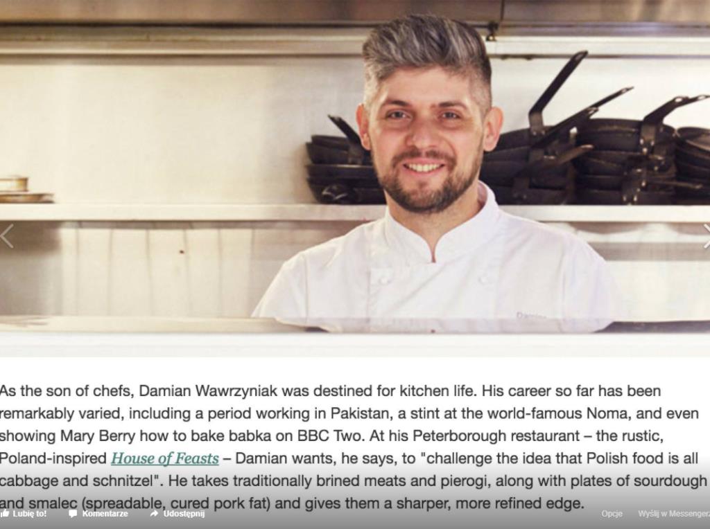 Polski kucharz doceniony w Anglii