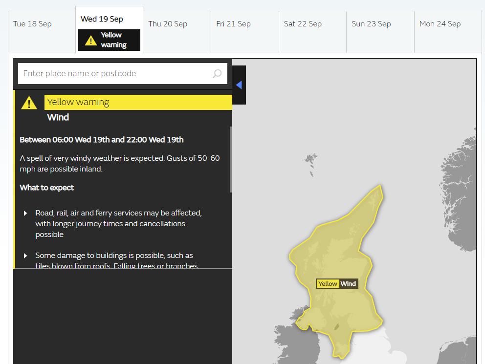 Sztorm Helene: Met office wydało żółte ostrzeżenie pogodowe