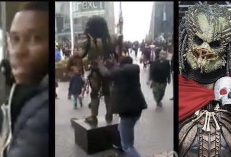 Video: Chuligan atakuje ulicznego artystę w centrum Birmingham