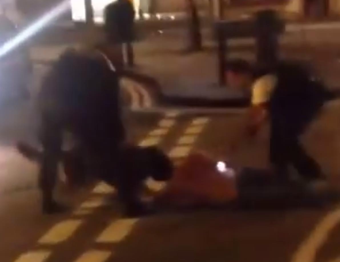 Video: Pies policyny gryzie człowieka w Weston-super-Mare